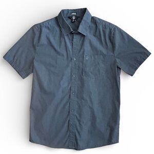 Volcom Classic Fit Gray Casual Button Down Short Sleeve Shirt S